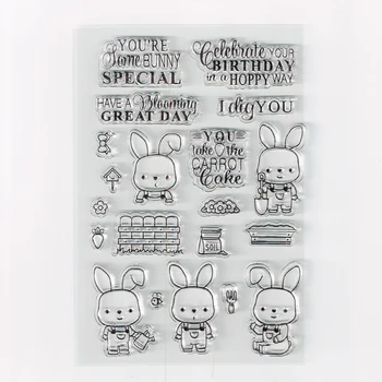 

Cute Rabbit Stamps Kids Craft Stamps Clear Silicone Transparent Stamps