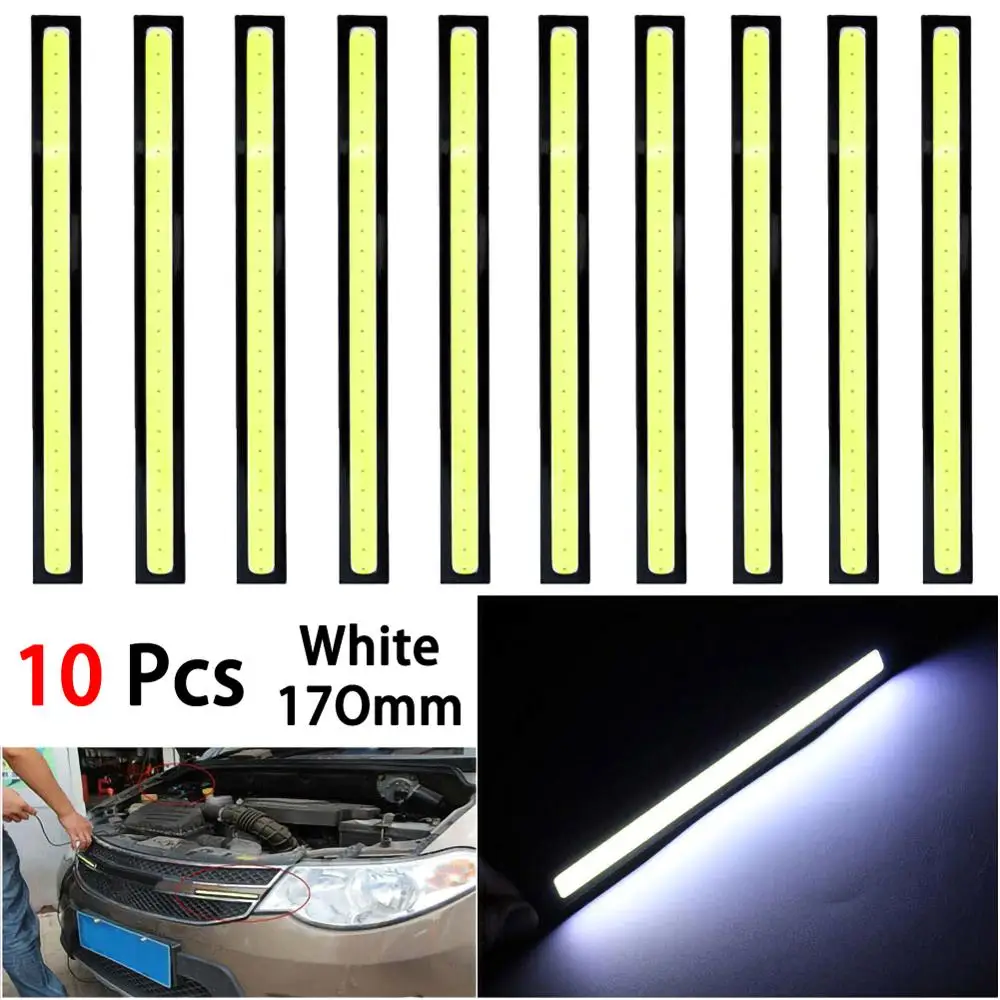 

10pcs 17cm DC 10V-12V Car DRL LED COB Driving Fog lamp Double Daytime Running lights Auto Waterproof Update Bright Bulb