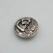 Поделки johnleather «сделай сам» аппаратный сделанный под старину серебряный череп голова твердая медная монета Concho 1-3/1"(30 мм