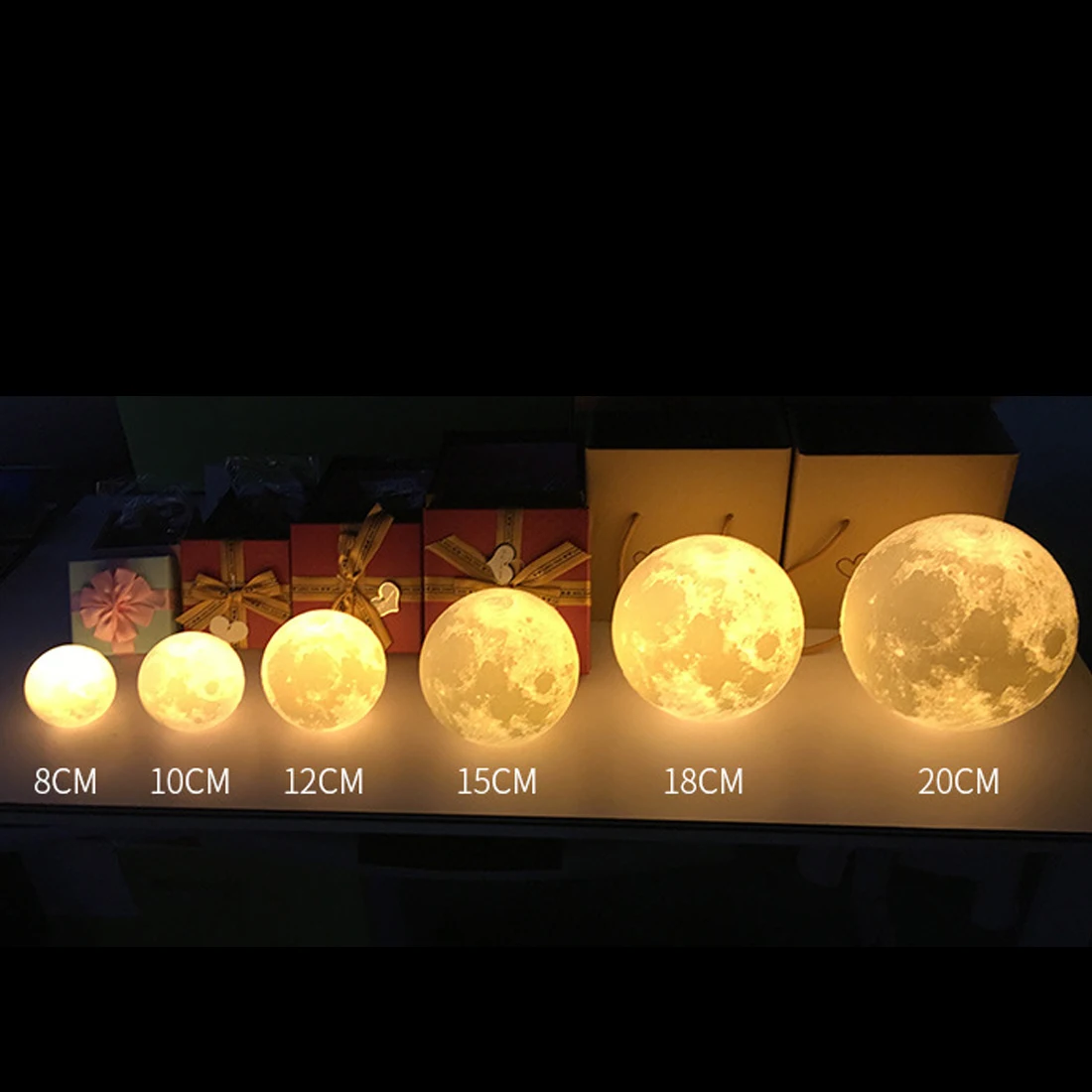 2 Color Change 3D Light Touch Switch Rechargeable Moon Lamp Print Bedroom Bookcase Night Creative Gifts | Лампы и освещение