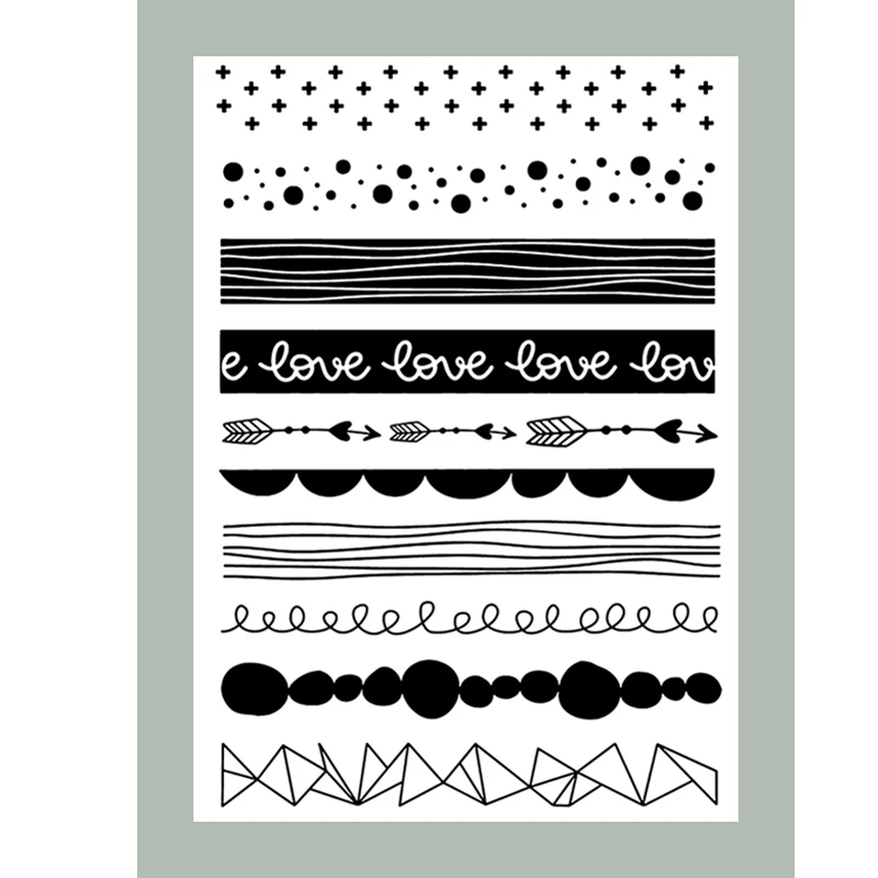 

ZATWBS Geometric texture Clear Stamps For DIY Scrapbooking/Card Making/Album Decorative Rubber Stamp Crafts