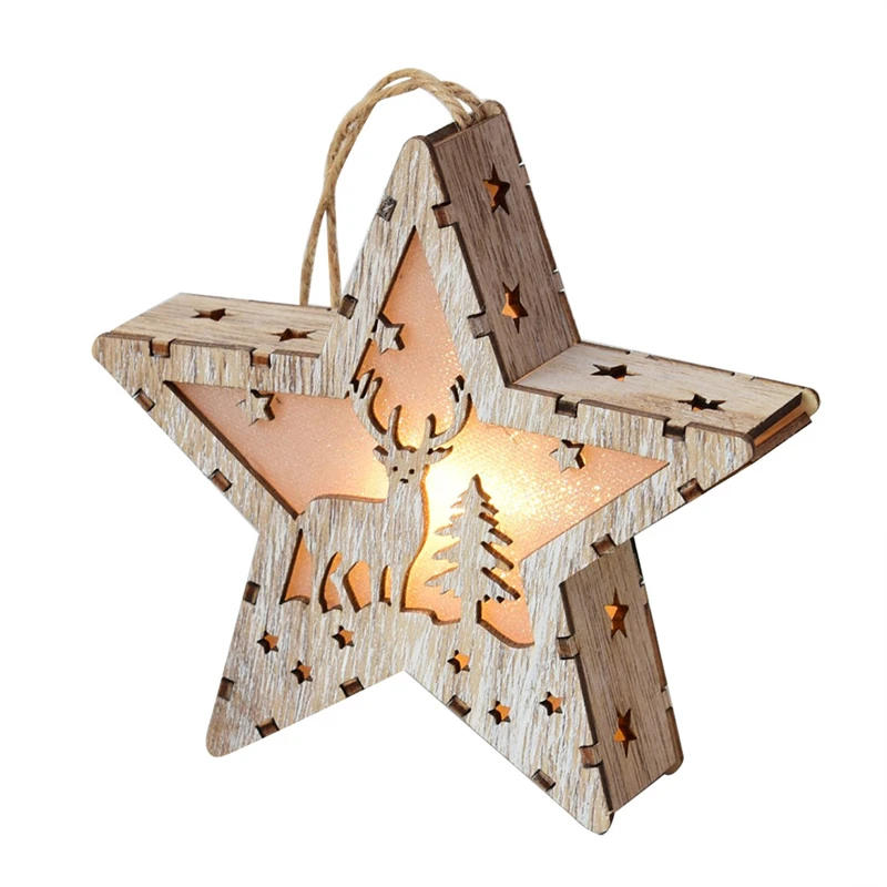 LED Garland Light Wood House Cute Christmas Tree Decoration Hanging Window Holiday Decoration Luces Led Decoracion 30OCT1103