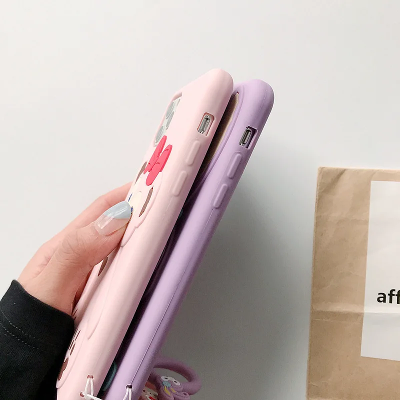 Милый силиконовый чехол для Iphone 7, 8 Plus, 11 Pro, Max, чехол для телефона s, для Iphone X, XR, XS, MAX, чехол с мультяшным рисунком, Duffy Stellalou, Wint Ring
