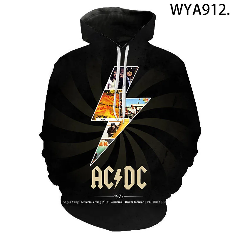 3D печатных холодный AC DC толстовки для мужчин женщин детские повседневные