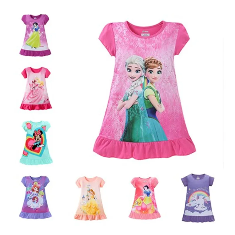 

High Quality Girls Elsa Anna Dress Sea-maid Sofia Unicorn Kids Princess Dresses 3-9 Years