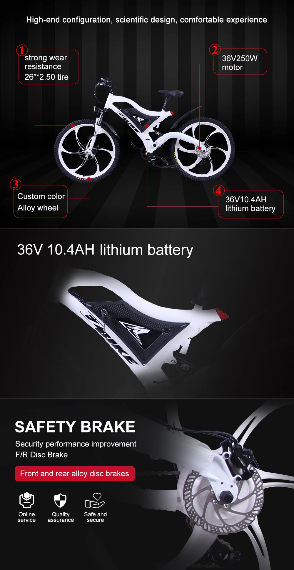 Электрический велосипед EZBIKE 2", 7 скоростей, 10.4AH, 36 В, 500 Вт, Электрический горный велосипед, складываемый электровелосипед, мощный электрический велосипед