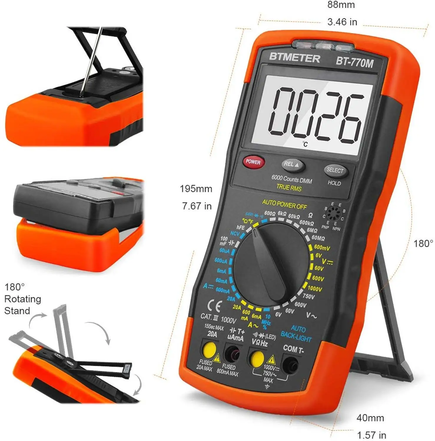 Goede Btmeter BT 770M Multimeter Universal Meter 6000 Count, Ncv, Diode, Ac   Dc Spanning, ac   Dc Stroom, Weerstand, Capaciteit