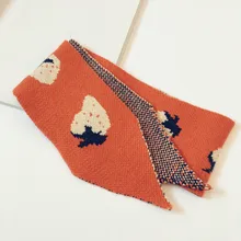 Двусторонний вязаный шарф с клубничным принтом, модный шарф в Корейском стиле для мальчиков и девочек 52