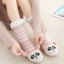 Женские носки без пятки с героями мультфильмов бархатные носки-тапочки теплые носки для сна милые носки повседневные носки skarpetki damskie chaussette femme