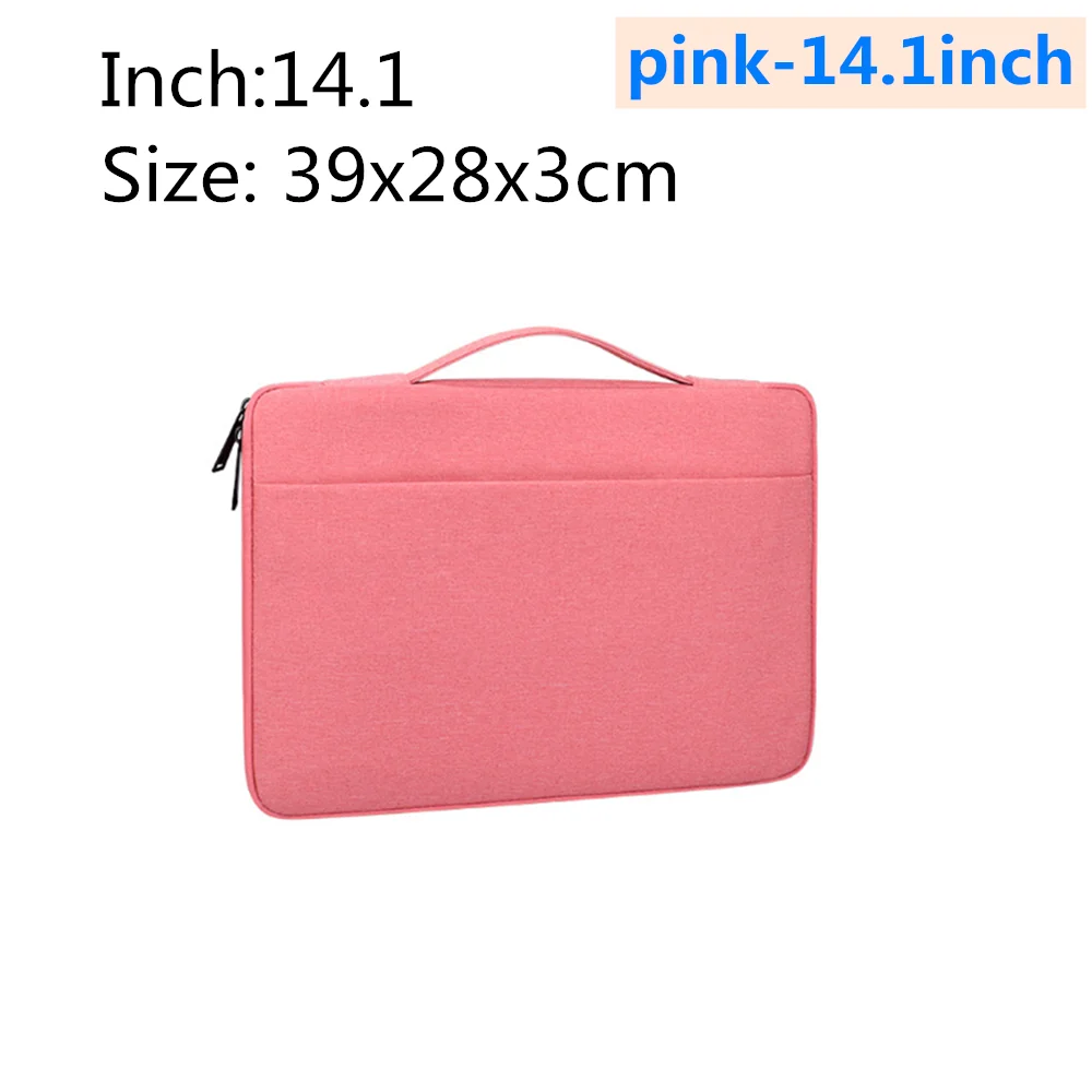 Водонепроницаемый ноутбук сумка рукав чехол Защитный 13,3 14,1 15,4 15,6 дюймов для ноутбука Apple лайнер посылка macbook просо чехол - Цвет: pink-14.1inch