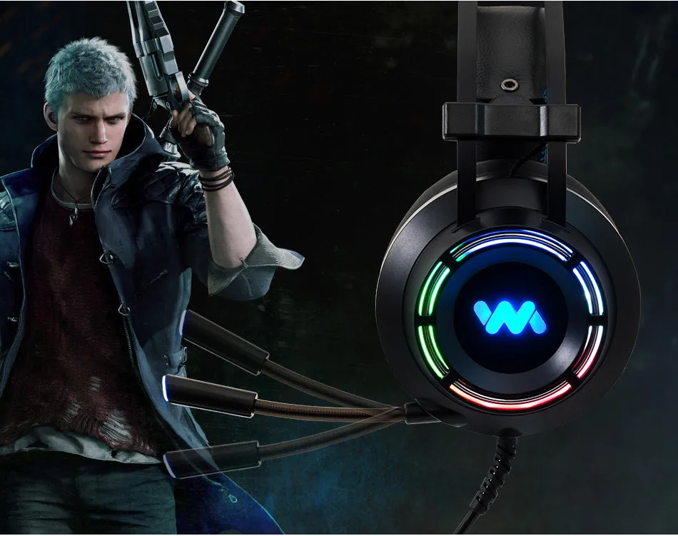 Microfoon ПК с проводной 7,1 игровой гарнитурой Hoofdtelefoon и Xbox Een Professional Gamer surround RGB Licht
