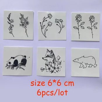 

Waterproof Temporary Tattoo Sticker Flower Rose panda Wolf Bear Fake Tatto Flash Tatoo Back Tato body art for Girl Women Men
