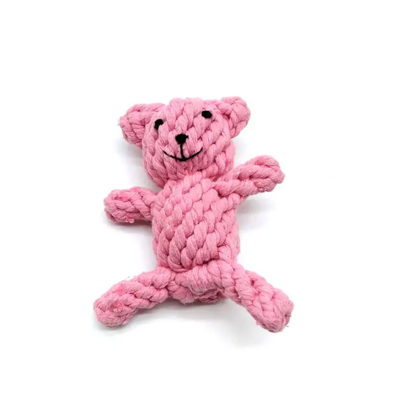 Pink bear Животные форма собаки жевательные игрушки жираф утка веревка интерактивная игрушка плюшевый щенок для домашних любимцев собак кошек жевательная игрушка - Цвет: Pink bear