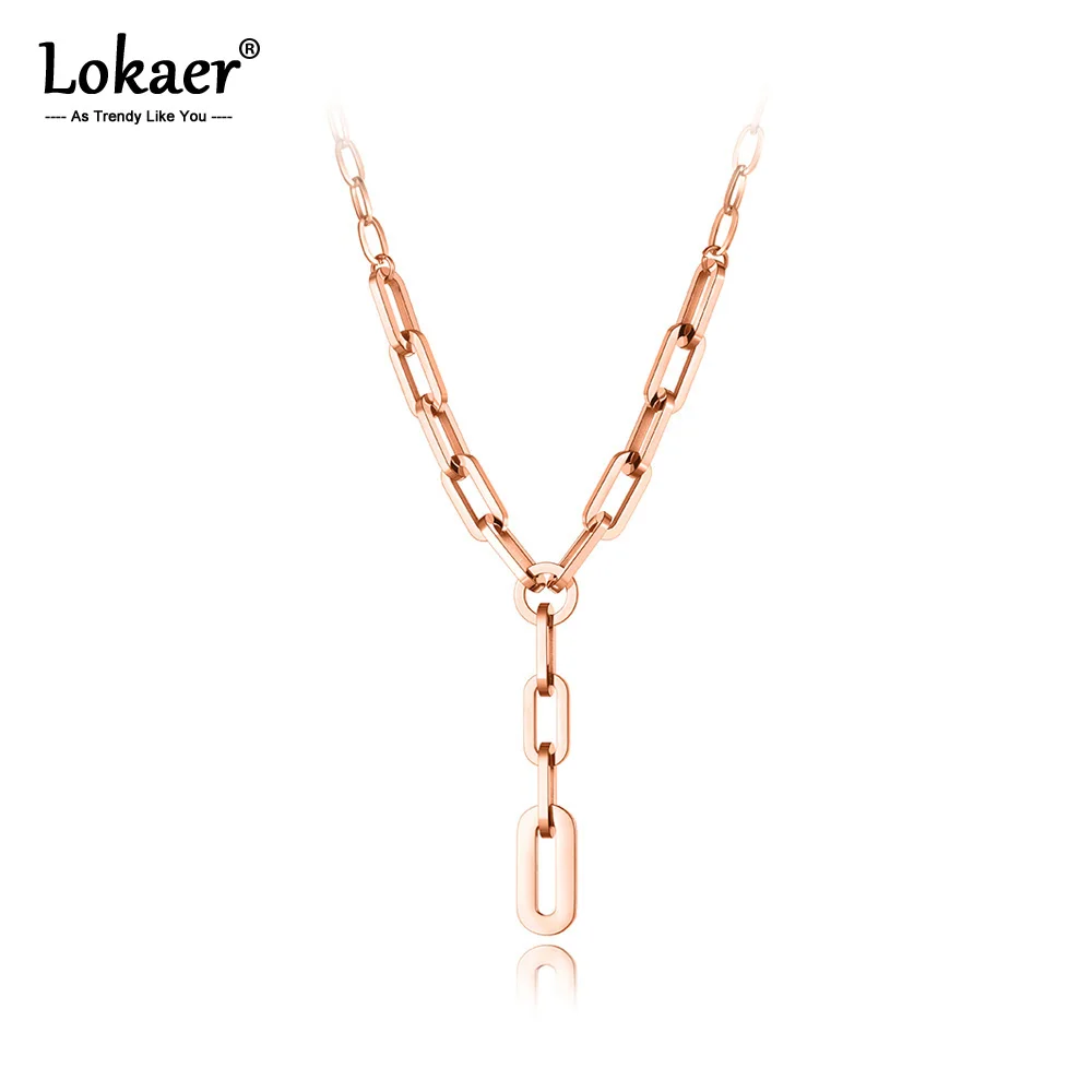 Цепочка Lokaer N20303 для женщин и девушек ожерелье с подвеской из нержавеющей стали в