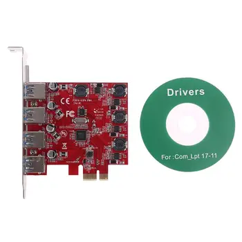 

VL805 Chipset 4 Ports PCI-E to USB 3.0 Expansion Card Independent Power Adapter