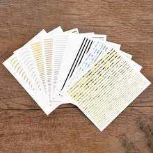 1 шт. наклейки для дизайна ногтей s наклейки 8 см 3D наклейки для ногтей белые золотые серебряные кривые полосы линии наклейки для ногтей s клейкая полосовая лента