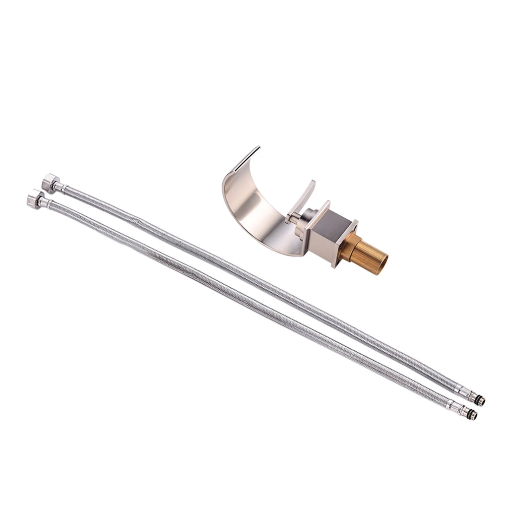 

Curve Style Basin Faucet Tap Chrome Finish Single Handle Hole Deck Mounted Wash Hot Cold Mixer Bathroom Kitchen Sink