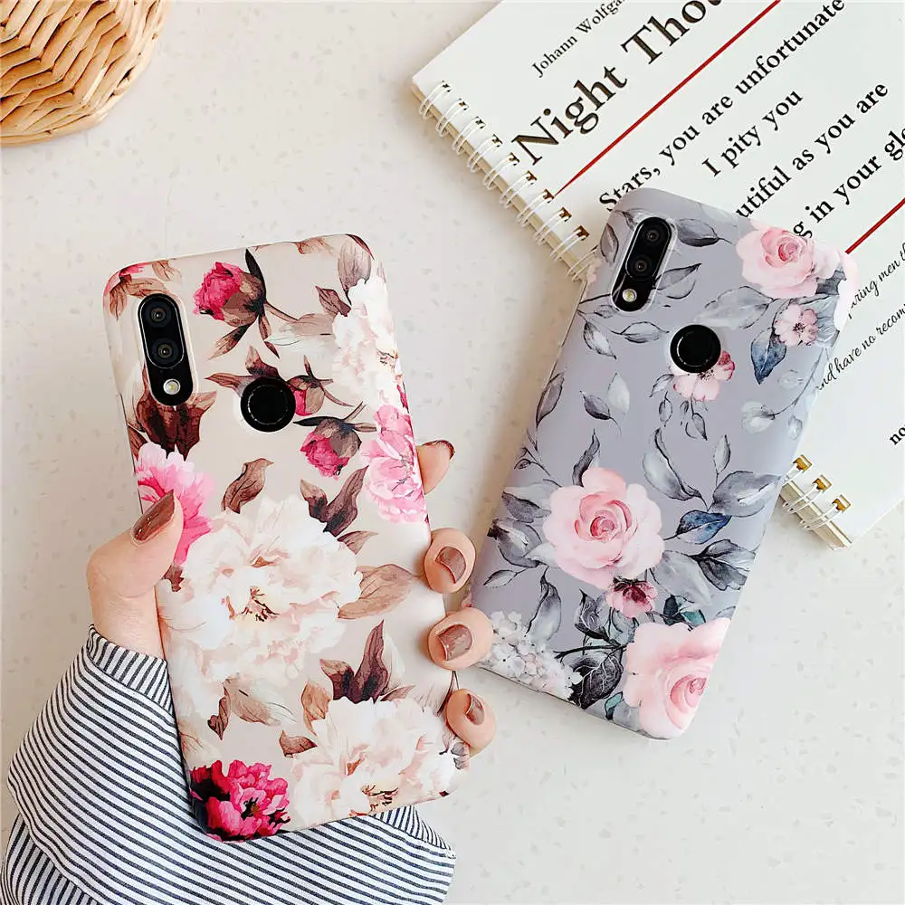 Роскошные чехлы для телефонов с изображением цветов для Xiaomi Redmi Note 7, силиконовый чехол, мягкая задняя крышка из ТПУ для Xiaomi Redmi 7 Note 7 Pro, чехол