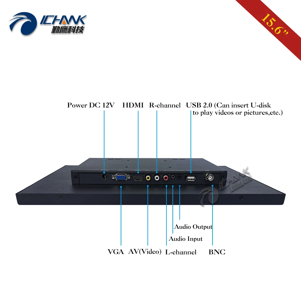 ZB156TN-562/15," дюймовый 1920x1080p 16:9 ips HDMI VGA пульт дистанционного управления Встроенный динамик монитор ПК ЖК-экран u-диск видео Displayer