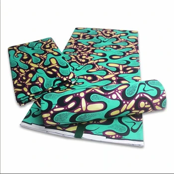 

African Golden Silver Wax Fabric Stretch Ankara Batik Print New Best Quality Nigerian Cotton Material For Dress