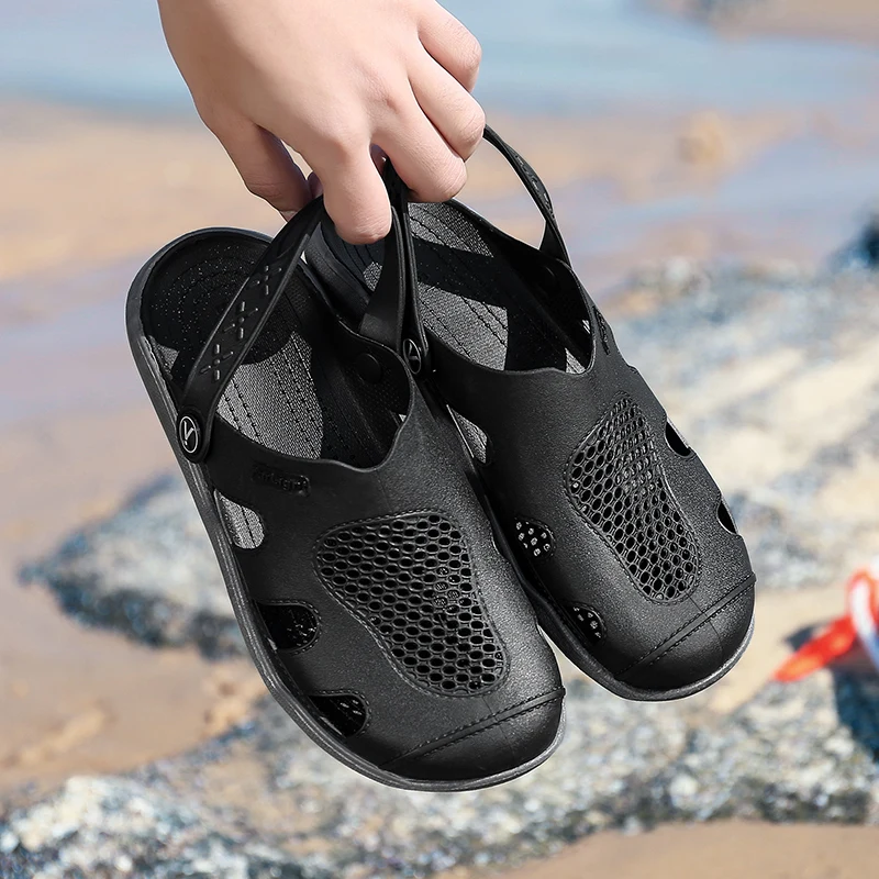 Оригинальные Классические Сабо; садовые Вьетнамки; водонепроницаемая обувь; мужские летние пляжные шлепанцы; прогулочные сандалии для плавания; обувь со смайликами и радугой