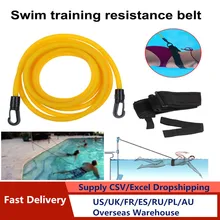 

4M Adults And Children Swim Water Trainer Strength Belt Neoprene Swimming Training Harness Resistance Belt With Mesh Pocket