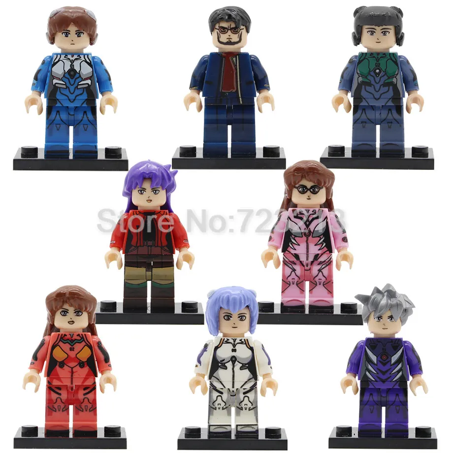 

Single Sale EVA NEON GENESIS EVANGELION Figure Ikari Gendou Shinji Suzuhara Ayanami Nagisa Kaworu Building Blocks Toys Legoing