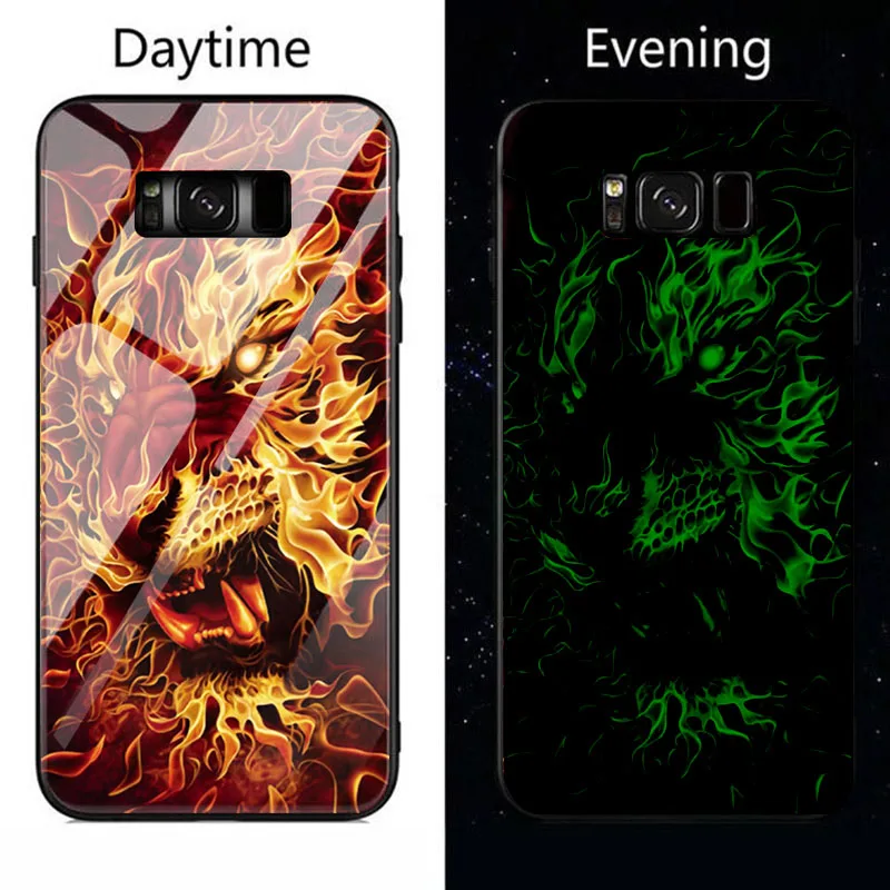 Чудо-яд чехол в виде светящегося стекла для samsung Galaxy S10 S9 S8 PLUS Мстители задняя крышка для Galaxy Note 10 Pro 9 8 чехол для телефона