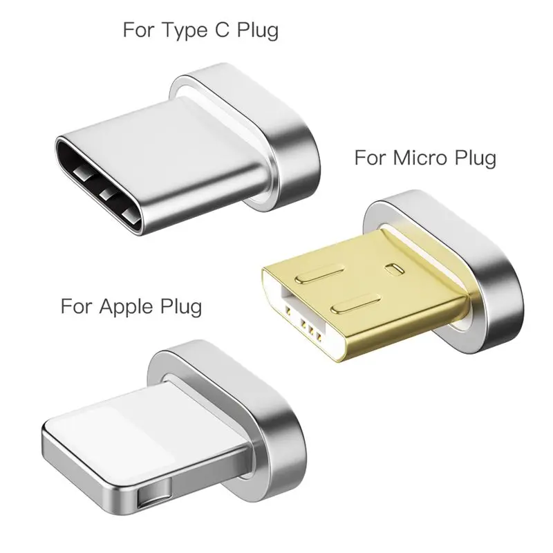 Горячий Тип C Магнитный кабель штекер USB C мобильный телефон зарядное устройство головка для Android Магнитный кабель головка для iPhone 8 X магнитный разъем