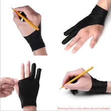 Rysunek artystyczny rękawiczki dla każdego Tablet graficzny do rysowania Black 2 Finger Anti-zanieczyszczenia zarówno dla prawej jak i lewej ręki czarny bezpłatny rozmiar tanie tanio CN (pochodzenie) Glove none
