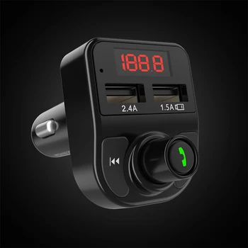 

TIOODRE FM Transmitter Modulator Bluetooth 5.0 Dual USB Hands-Free Car Kit Car Audio MP3 Player With Dual USB LED Screen