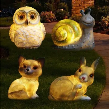 

Solar LED Landscape Light Cartoon Animal Snail Dog Owl Rabbit Lamp Garden Ornament Underground Light Lawn Yard Decor Garden Lamp