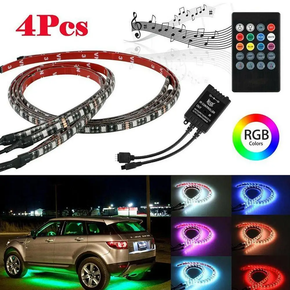 RGB 48 светодиодная лента под автомобильную трубу система подсветки кузовом 4