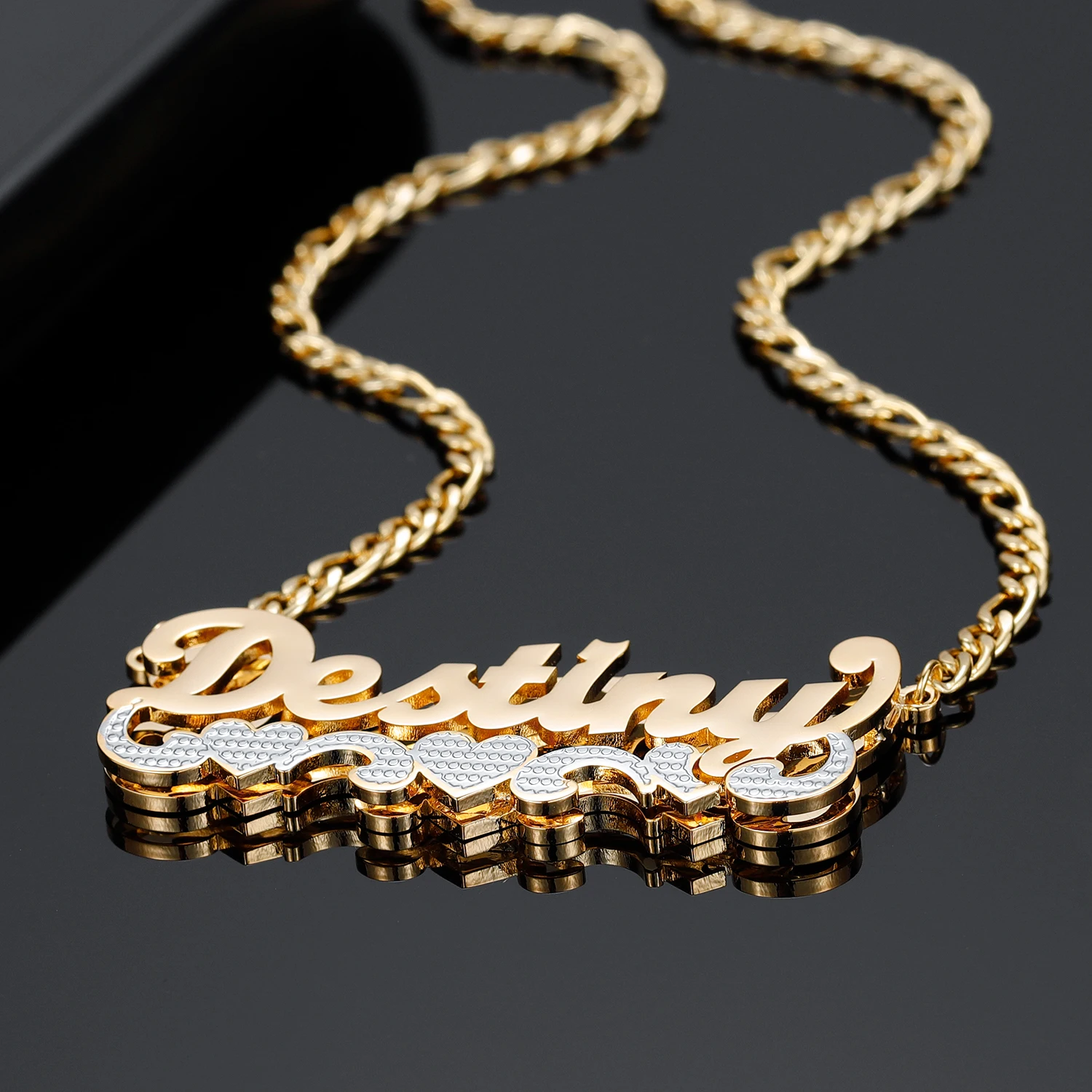 Double Plated Name Necklace Wholesale Customized Double Plate