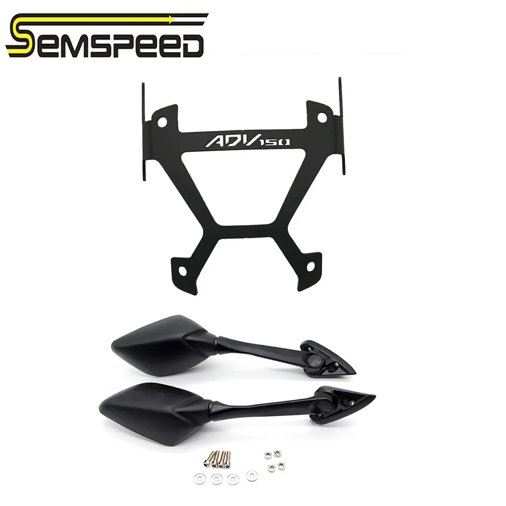 SEMSPEED New Motorcycle CNC adv150 Rear View Mirrors Adapter Fixed Stent Bracket Holder For ADV150 adv 150 Accessories