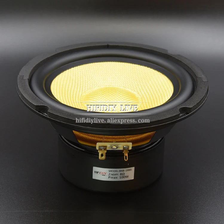 DIYLIVE HIFI 6 inch 6.5" Midbass Woofer speaker Unit 4 / 8 OHM 100W Glass fiber vibratory basin Loudspeaker BK6-166S | Электроника