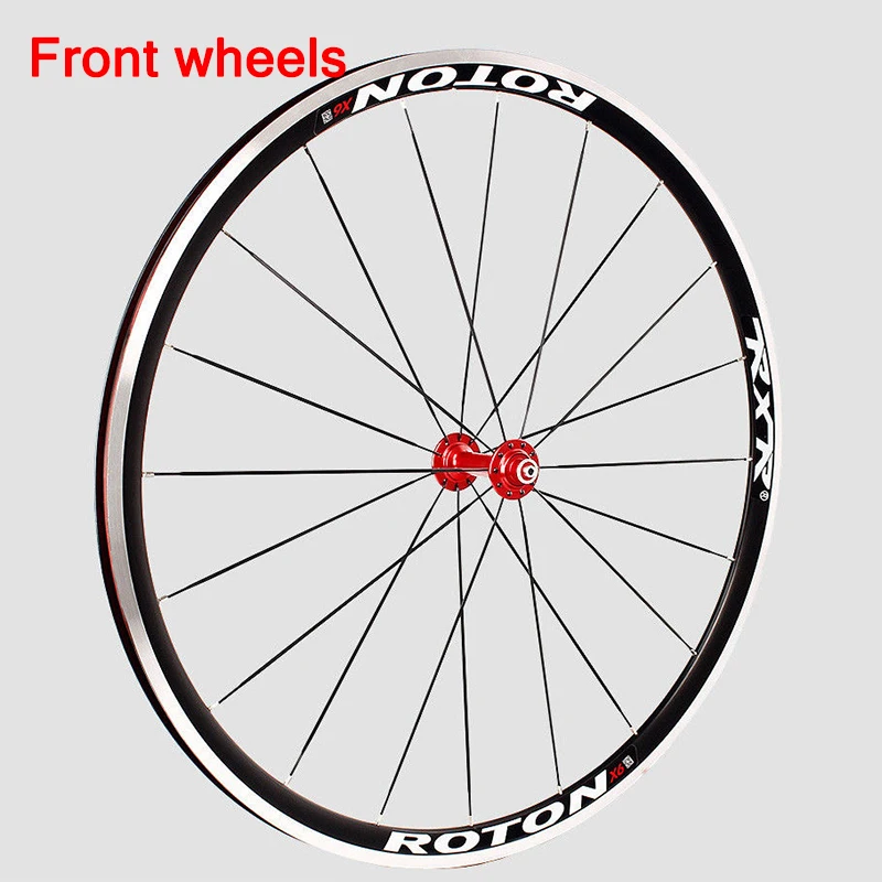 Front Wheel-Blackred RXR MTB Wheelset 700C 7-11 скоростной горный велосипед колеса из алюминиевого сплава V тормоза клинчер передние задние колеса подходят 7-11 S кассеты - Цвет: Front Wheel-Blackred