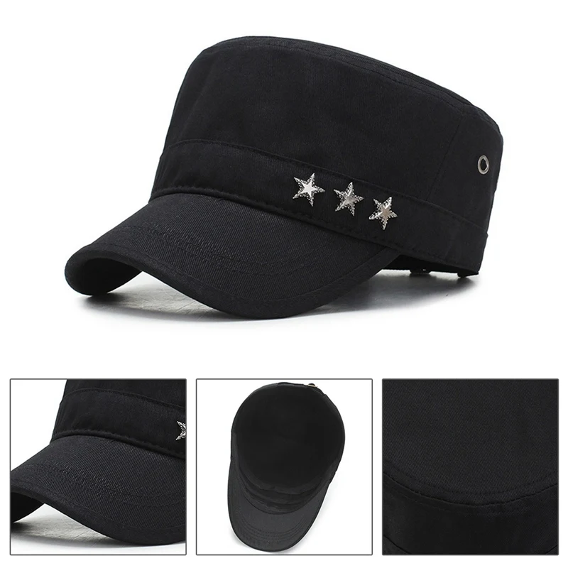 Модная летняя мужская и женская кепка в стиле милитари, винтажная Мужская кепка с плоским верхом, кепка с регулируемым креплением от солнца