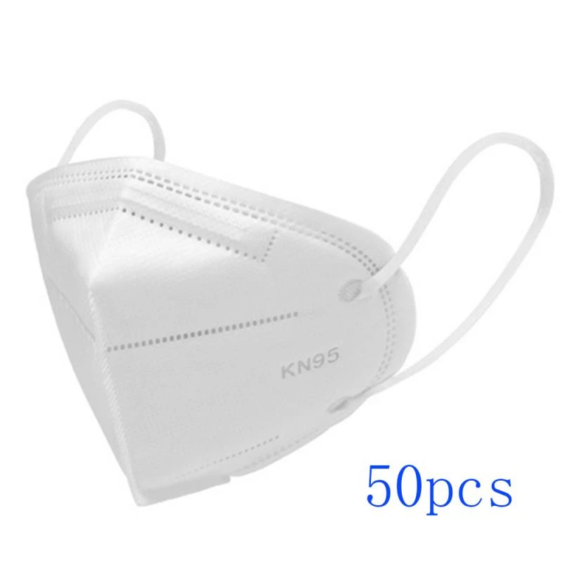 

50pcs 5 Layer Filter Bacterial Protective N95 Mouth Mask Breathable KN95 Mask Cover KN95 Mask Dustproof Face Mask PM2.5 95% Fil