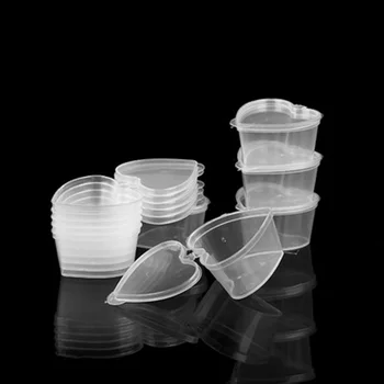 

2 Pcs Hot Sale Plastic Takeaway Sauce Cup Containers Pot Jar Clear Seasoning Cups with Lids Reusable Travel Slime Storage Box