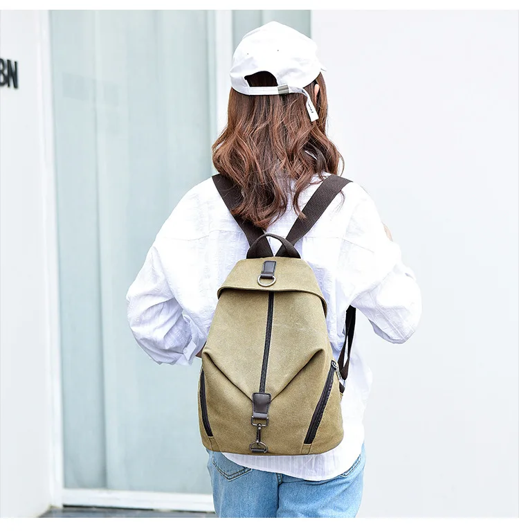 2019 Female High Quality Canvas Travel Backpack Small Waterproof Casual Women Rucksacks for Girls School Bags Shoulder Back Pack (10)