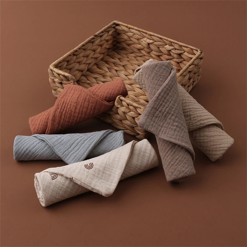 Baby Face Cloth Soft Absorbent Gauze Saliva Towel Bib Bath Towel Cotton Burp Cloth Handkerchief Kindergarten Washcloth 10 Pcs