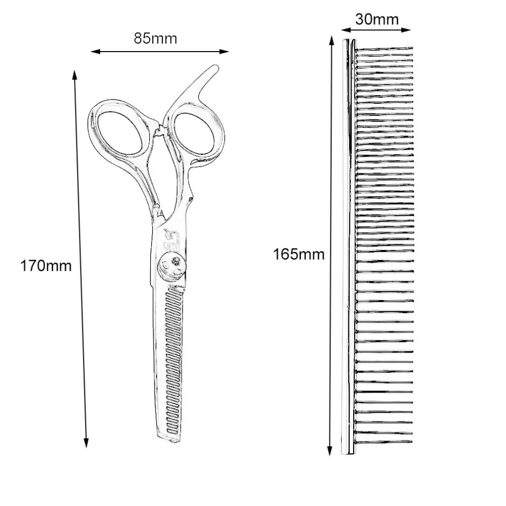Профессиональные ножницы для ухода за собаками набор прямых и истончающих и 2 изогнутые ножницы парикмахерские инструменты для Стрижки Набор расчесок