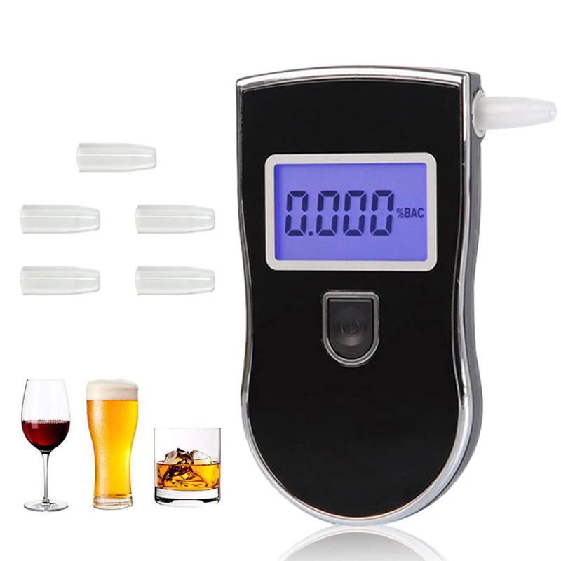 NEW Hot Selling Digital Breath Alcohol Tester Car Breathalyzer Portable Police Alcohol Meter Wine Test AT818