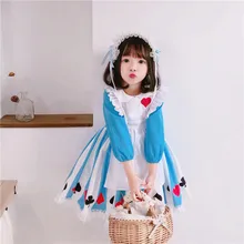 Платье для девочек «Алиса в стране чудес»; Детский костюм «Лолита»; карнавальный костюм горничной; одежда для детей