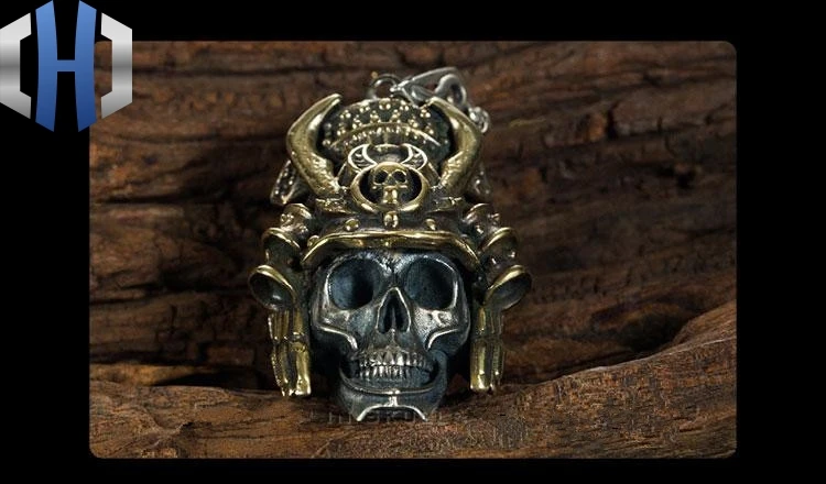 Японский самурайский кулон ожерелье ювелирные изделия из стерлингового серебра 925 пробы медь Domineering Металл Evil