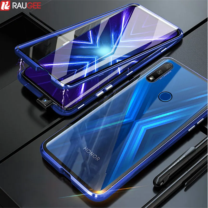 Жесткий чехол для huawei Honor 9X Global, двусторонний чехол из закаленного стекла, Магнитная задняя крышка для huawei Y9 Prime P Smart Z, чехол