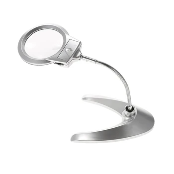 

Handheld Magnifier 2X 6X Illuminated Desk Table Led Lamp Magnifying Glass Rechargeable Magnifier With Light For Crafts,Hobbies,I