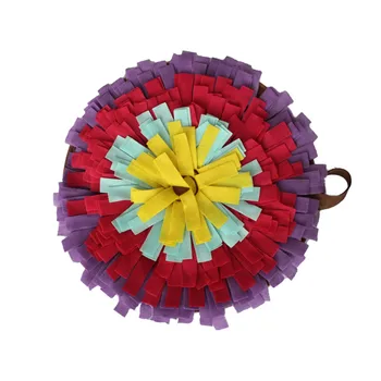 

Nosework Foraging Dog Snuffle Mat Slow Feeder Washable Round Training Pad Treat Dispenser Interactive Activity Relieve Stress