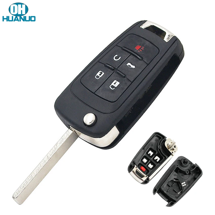 5 кнопочный чехол для замены откидной раскладной ключей Fob 4 + 1 кнопки Chevrolet Aveo Cruze с